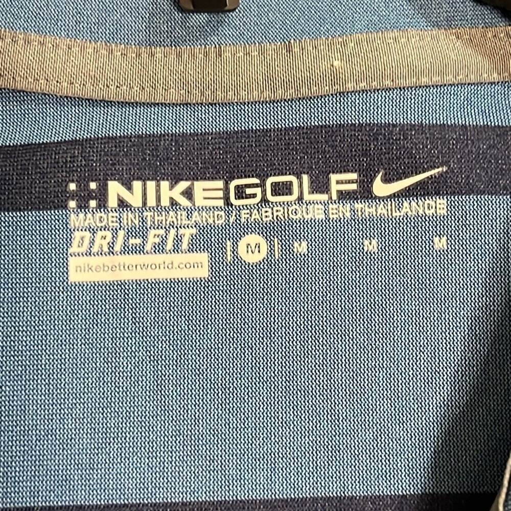 Nike Dri Fit Golf Polo Short Sleeve Shirt Mens Size Medium Blue - Picture 3 of 7